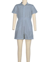 Short Sleeve Elastic Waist Jumpsuit