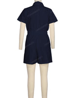 Short Sleeve Elastic Waist Jumpsuit