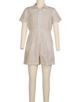 Short Sleeve Elastic Waist Jumpsuit