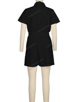 Short Sleeve Elastic Waist Jumpsuit