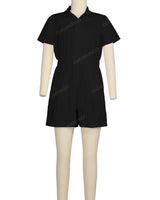 Short Sleeve Elastic Waist Jumpsuit