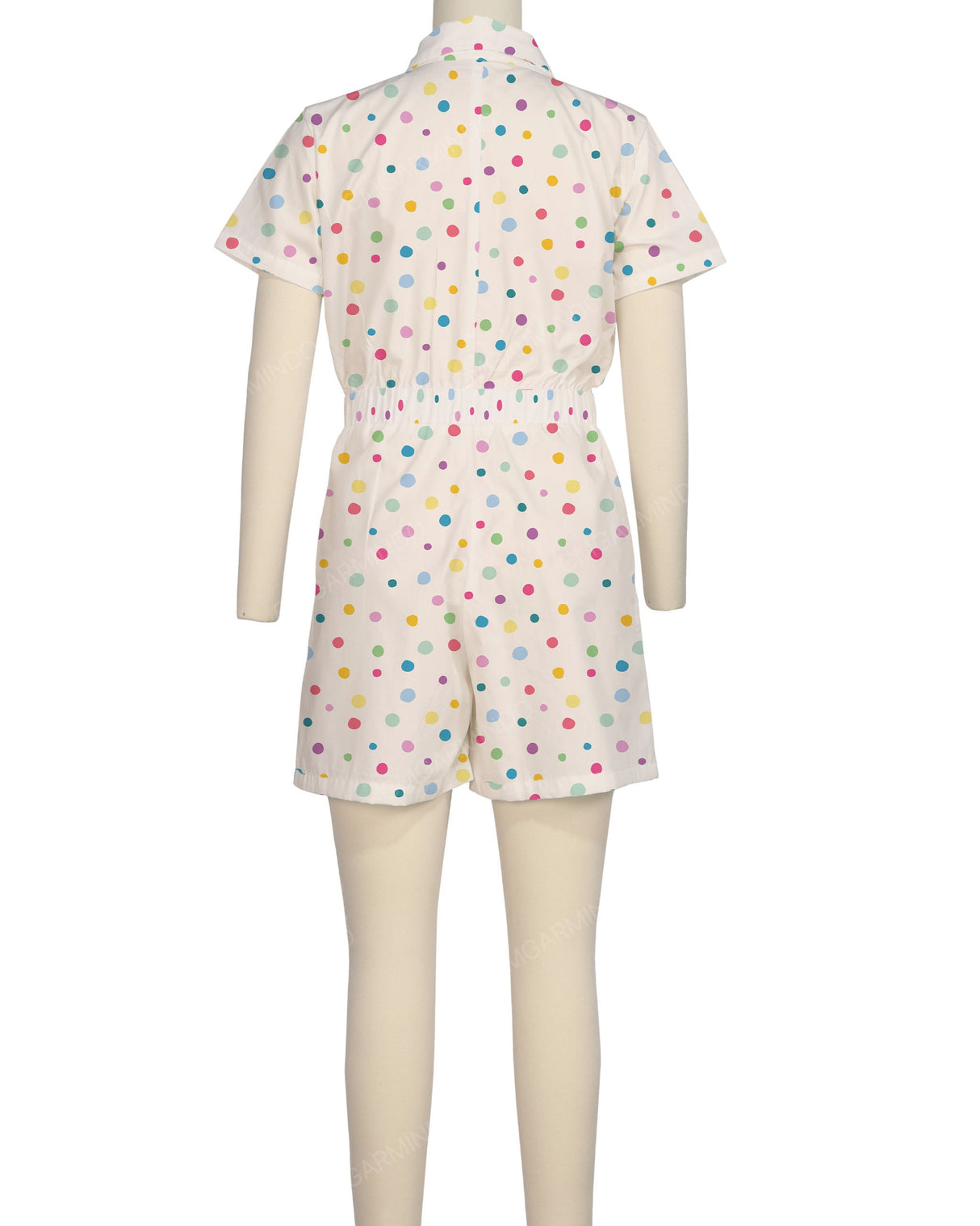 Short Sleeve Elastic Waist Jumpsuit