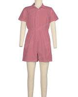 Short Sleeve Elastic Waist Jumpsuit