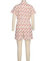Short Sleeve Elastic Waist Jumpsuit