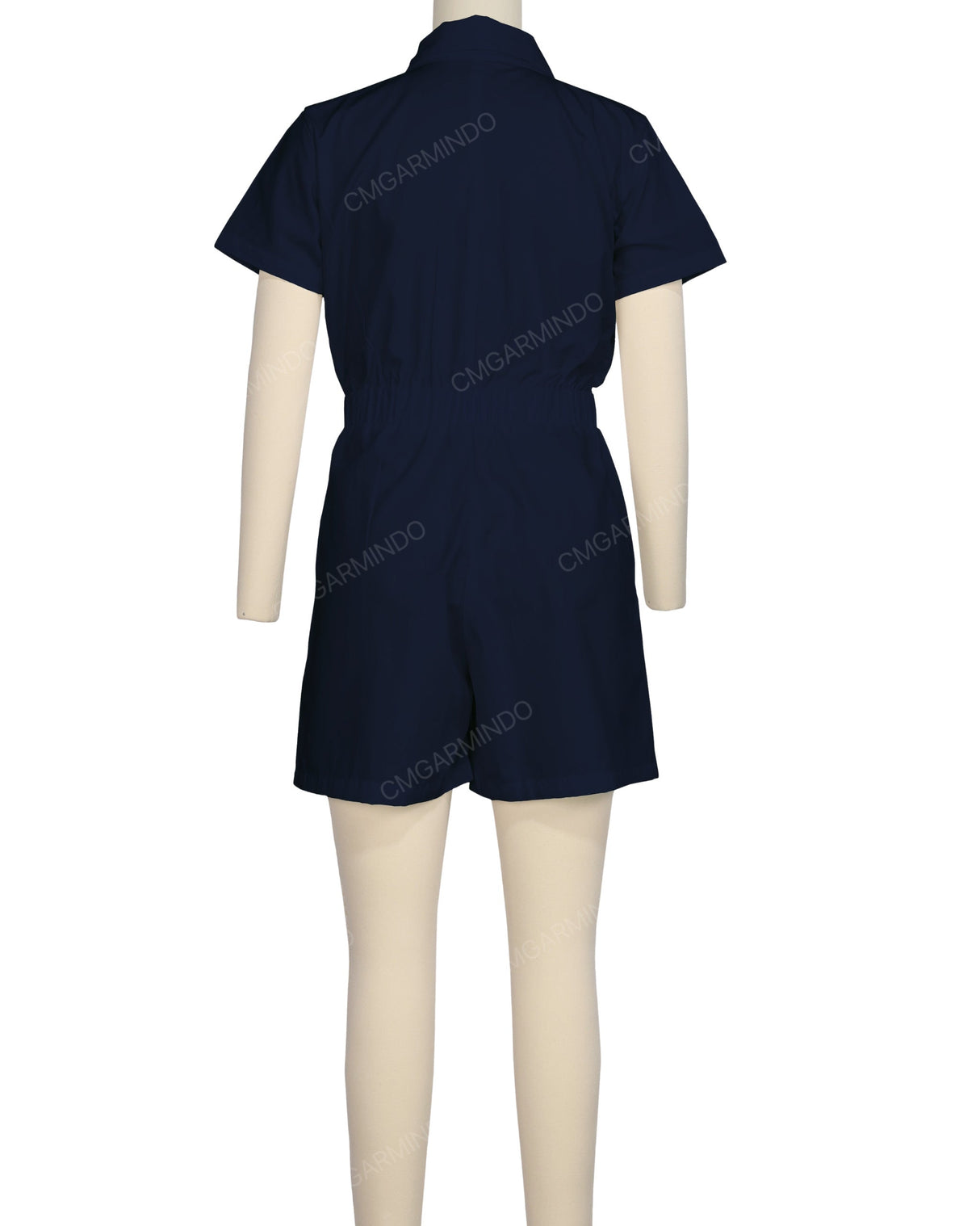Short Sleeve Elastic Waist Jumpsuit
