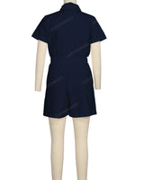 Short Sleeve Elastic Waist Jumpsuit