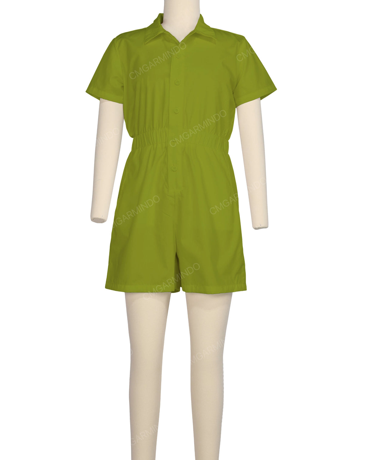 Short Sleeve Elastic Waist Jumpsuit