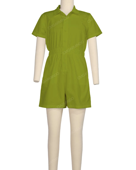 Short Sleeve Elastic Waist Jumpsuit