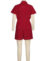 Short Sleeve Elastic Waist Jumpsuit