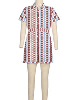 Short Sleeve Elastic Waist Jumpsuit
