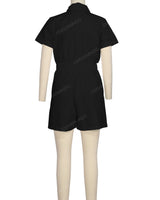 Short Sleeve Elastic Waist Jumpsuit