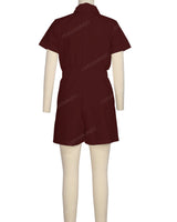 Short Sleeve Elastic Waist Jumpsuit
