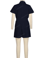Short Sleeve Elastic Waist Jumpsuit