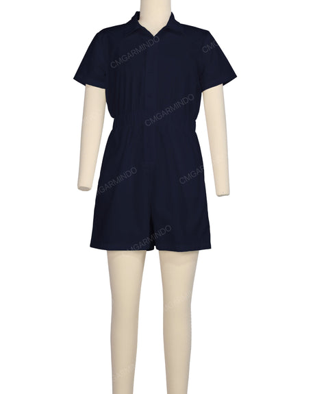 Short Sleeve Elastic Waist Jumpsuit
