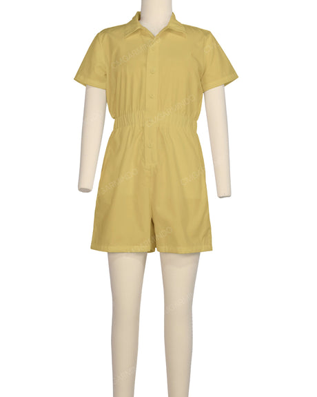 Short Sleeve Elastic Waist Jumpsuit