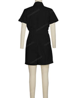 Short Sleeve Cuffed Hem Jumpsuit