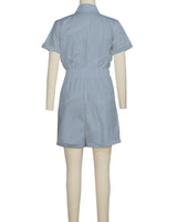 Short Sleeve Cuffed Hem Jumpsuit