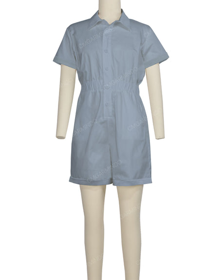 Short Sleeve Cuffed Hem Jumpsuit