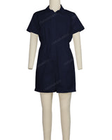 Short Sleeve Cuffed Hem Jumpsuit