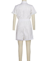 Short Sleeve Cuffed Hem Jumpsuit