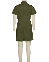 Short Sleeve Cuffed Hem Jumpsuit