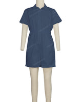 Short Sleeve Cuffed Hem Jumpsuit