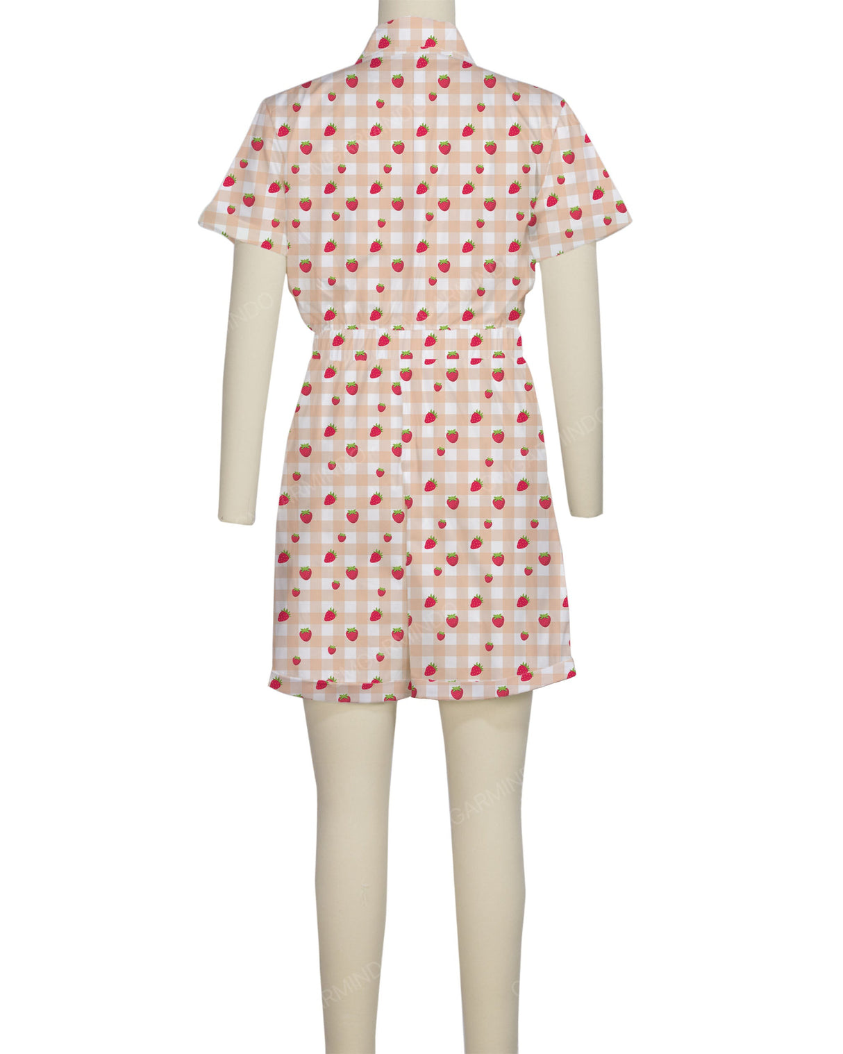 Short Sleeve Cuffed Hem Jumpsuit
