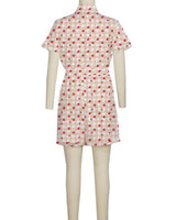 Short Sleeve Cuffed Hem Jumpsuit