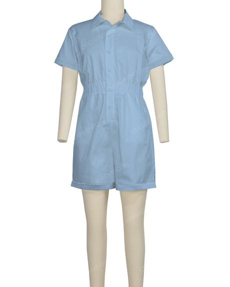 Short Sleeve Cuffed Hem Jumpsuit