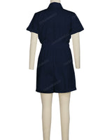 Short Sleeve Cuffed Hem Jumpsuit