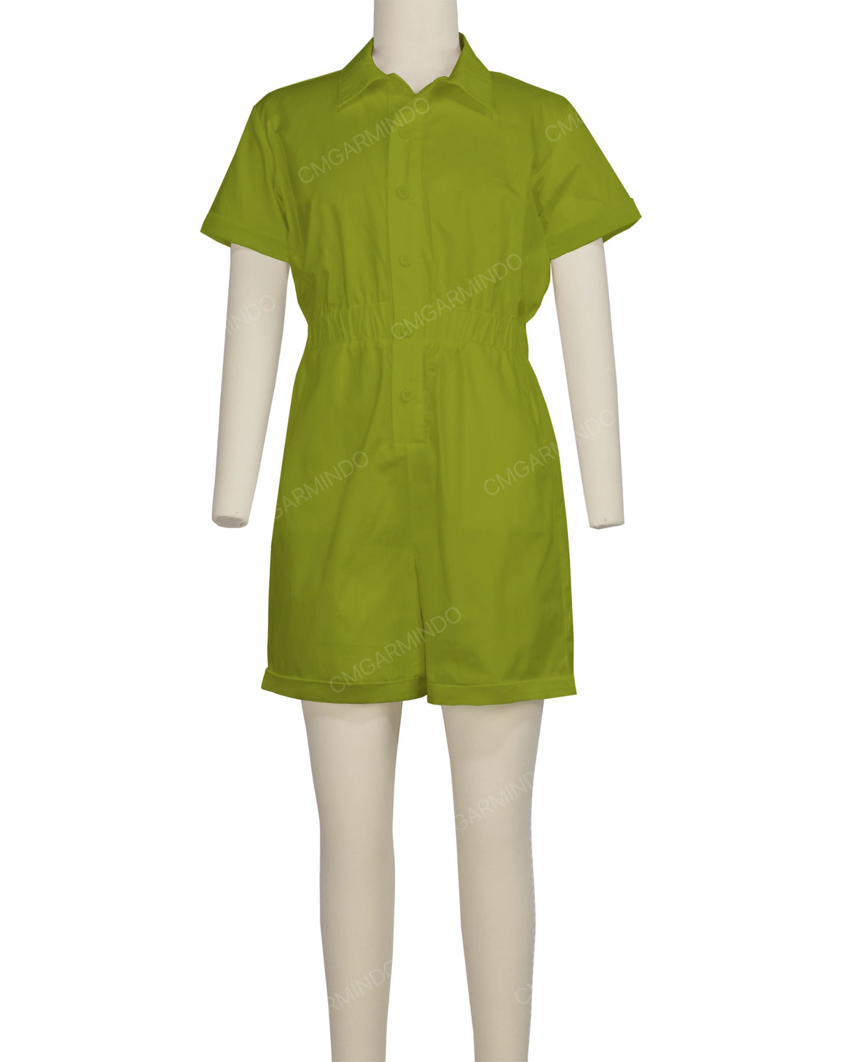 Short Sleeve Cuffed Hem Jumpsuit
