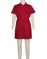 Short Sleeve Cuffed Hem Jumpsuit
