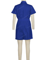 Short Sleeve Cuffed Hem Jumpsuit