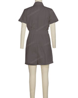 Short Sleeve Cuffed Hem Jumpsuit