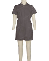 Short Sleeve Cuffed Hem Jumpsuit