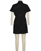 Short Sleeve Cuffed Hem Jumpsuit
