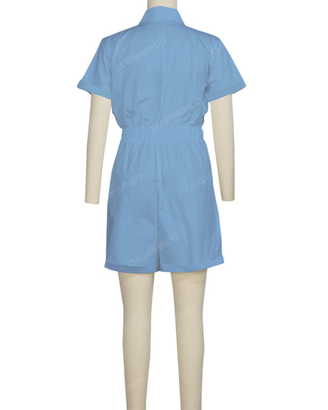 Short Sleeve Cuffed Hem Jumpsuit