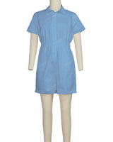 Short Sleeve Cuffed Hem Jumpsuit