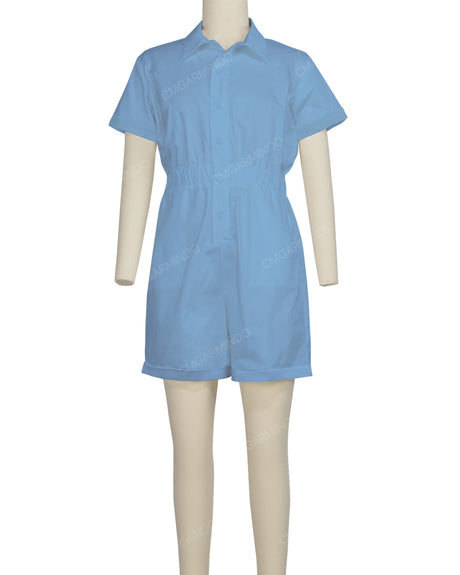 Short Sleeve Cuffed Hem Jumpsuit