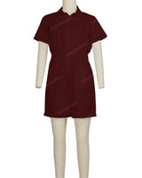 Short Sleeve Cuffed Hem Jumpsuit