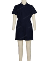 Short Sleeve Cuffed Hem Jumpsuit