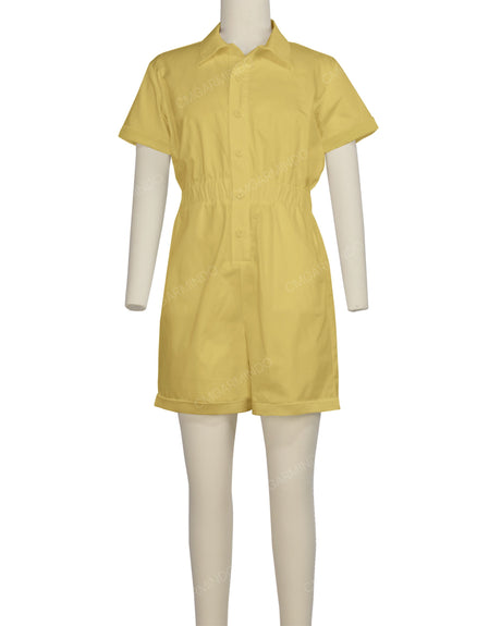Short Sleeve Cuffed Hem Jumpsuit