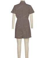 Short Sleeve Cuffed Hem Jumpsuit