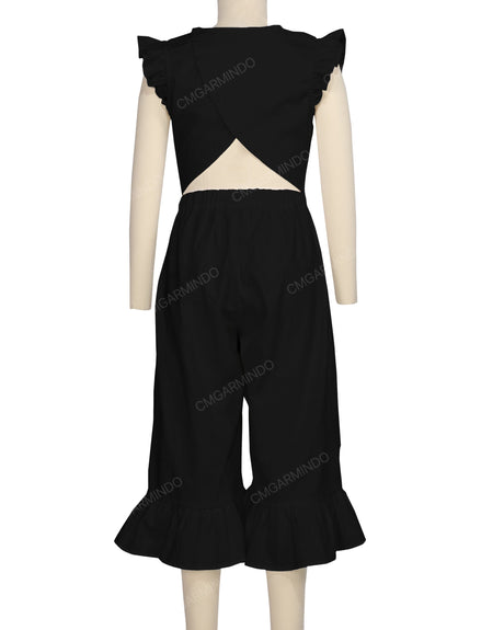 Ruffle Cap Sleeve Asymmetrical Jumpsuit