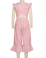 Ruffle Cap Sleeve Asymmetrical Jumpsuit