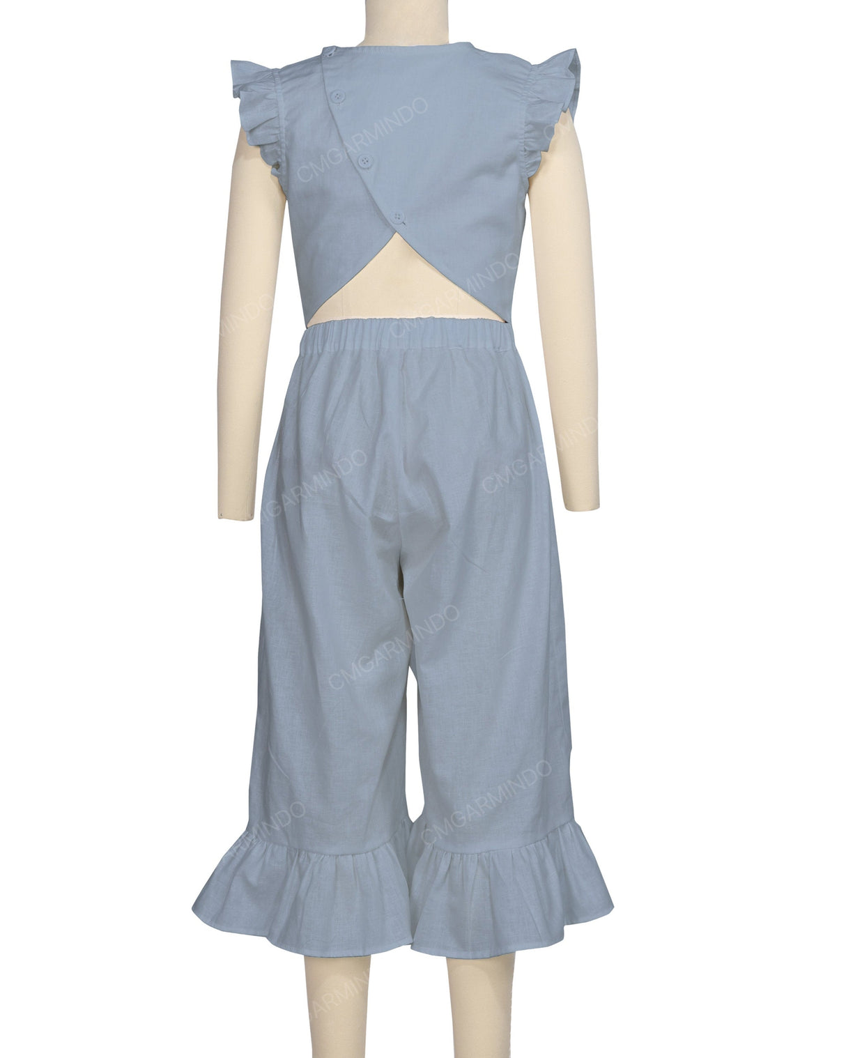 Ruffle Cap Sleeve Asymmetrical Jumpsuit