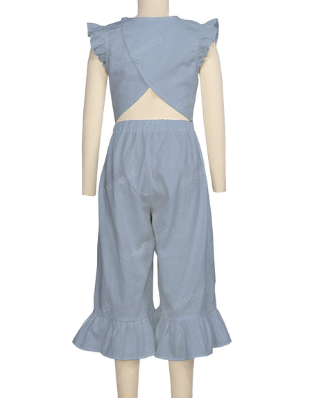 Ruffle Cap Sleeve Asymmetrical Jumpsuit
