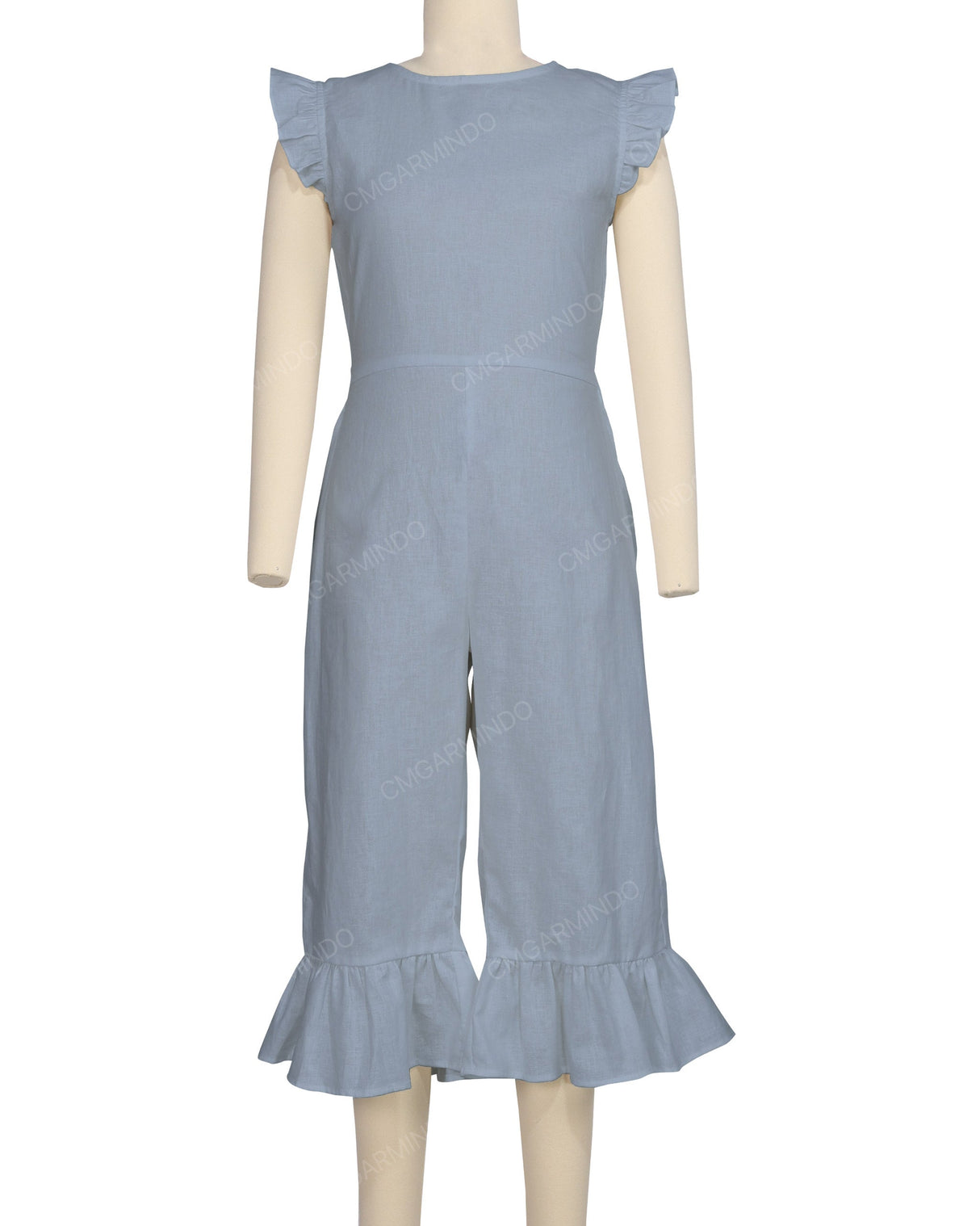 Ruffle Cap Sleeve Asymmetrical Jumpsuit