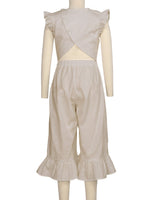 Ruffle Cap Sleeve Asymmetrical Jumpsuit