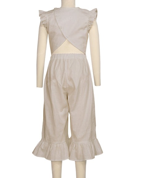 Ruffle Cap Sleeve Asymmetrical Jumpsuit